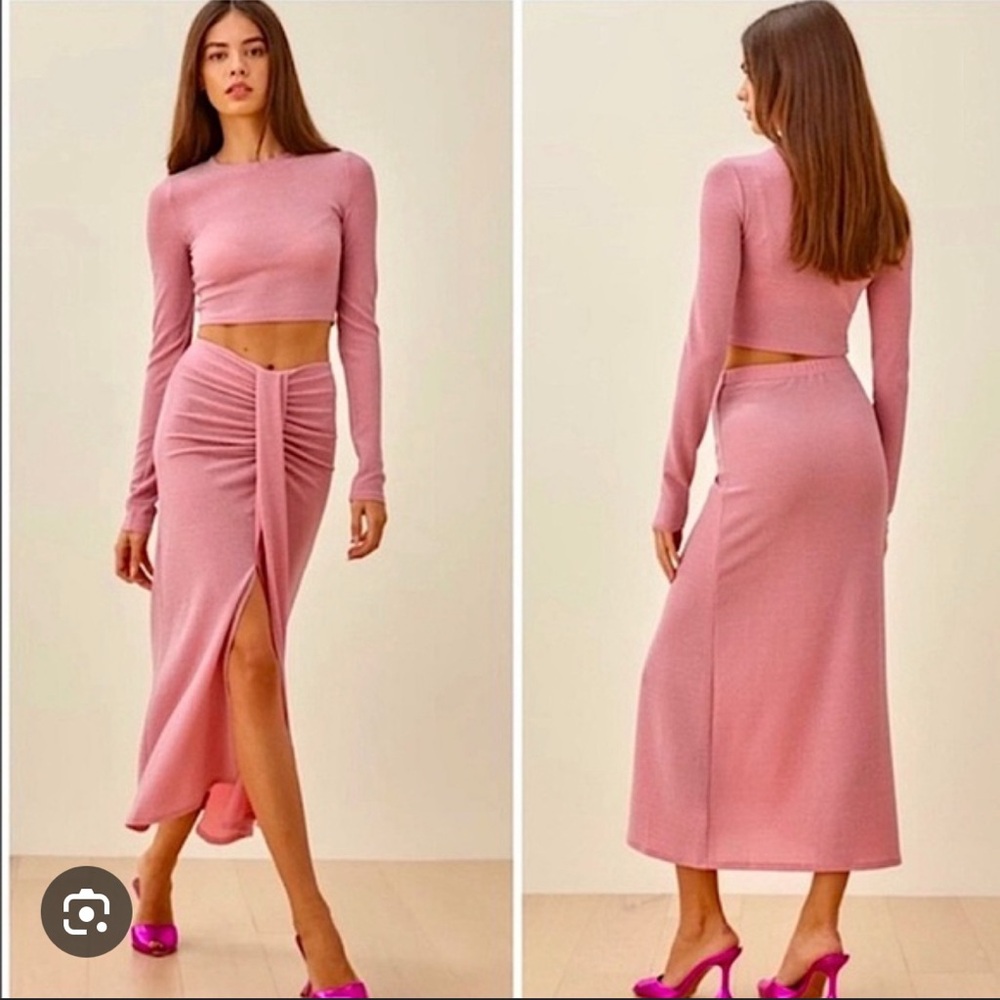Reformation Zion Two Piece set in Pink